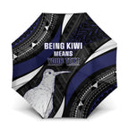 Personalised New Zealand Kiwi Umbrella Silver Fern Tribal Pattern