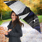 Personalised New Zealand Kiwi Umbrella Silver Fern Tribal Pattern