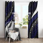 Personalised New Zealand Kiwi Window Curtain Silver Fern Tribal Pattern