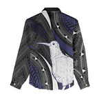 Personalised New Zealand Kiwi Women Casual Shirt Silver Fern Tribal Pattern