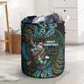 New Zealand Christmas Laundry Basket Santa Riding Tui Bird Silver Fern