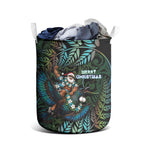 New Zealand Christmas Laundry Basket Santa Riding Tui Bird Silver Fern