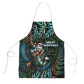New Zealand Christmas Apron Santa Riding Tui Bird Silver Fern