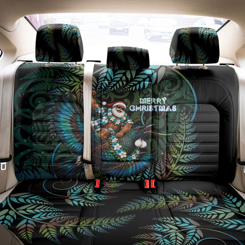 New Zealand Christmas Back Car Seat Cover Santa Riding Tui Bird Silver Fern