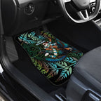 New Zealand Christmas Car Mats Santa Riding Tui Bird Silver Fern