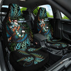New Zealand Christmas Car Seat Cover Santa Riding Tui Bird Silver Fern