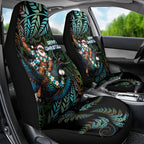 New Zealand Christmas Car Seat Cover Santa Riding Tui Bird Silver Fern