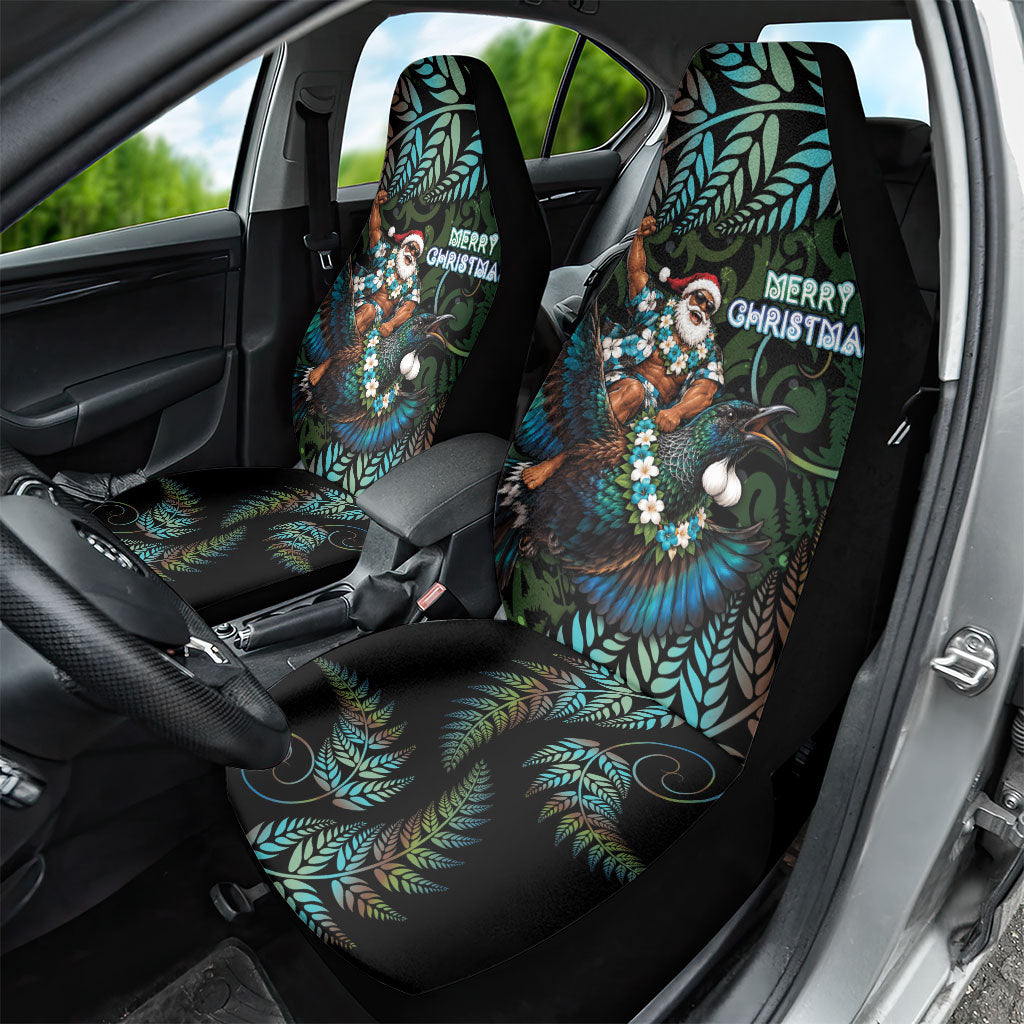 New Zealand Christmas Car Seat Cover Santa Riding Tui Bird Silver Fern