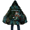 New Zealand Christmas Cloak Santa Riding Tui Bird Silver Fern
