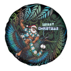 New Zealand Christmas Spare Tire Cover Santa Riding Tui Bird Silver Fern