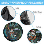 New Zealand Christmas Spare Tire Cover Santa Riding Tui Bird Silver Fern