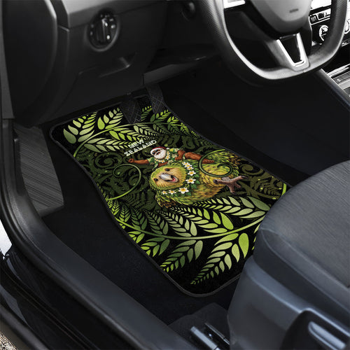New Zealand Christmas Car Mats Santa Riding Kakapo Bird Silver Fern