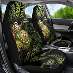 New Zealand Christmas Car Seat Cover Santa Riding Kakapo Bird Silver Fern