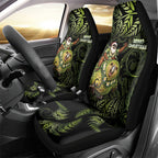 New Zealand Christmas Car Seat Cover Santa Riding Kakapo Bird Silver Fern