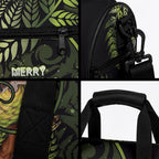 New Zealand Christmas Duffle Bag Santa Riding Kakapo Bird Silver Fern