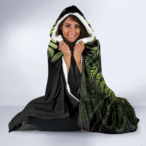 New Zealand Christmas Hooded Blanket Santa Riding Kakapo Bird Silver Fern