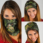 New Zealand Christmas Neck Gaiter Santa Riding Kakapo Bird Silver Fern