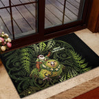New Zealand Christmas Rubber Doormat Santa Riding Kakapo Bird Silver Fern