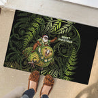 New Zealand Christmas Rubber Doormat Santa Riding Kakapo Bird Silver Fern
