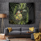 New Zealand Christmas Tapestry Santa Riding Kakapo Bird Silver Fern