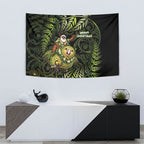 New Zealand Christmas Tapestry Santa Riding Kakapo Bird Silver Fern