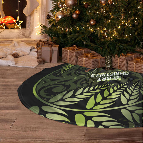 New Zealand Christmas Tree Skirt Santa Riding Kakapo Bird Silver Fern