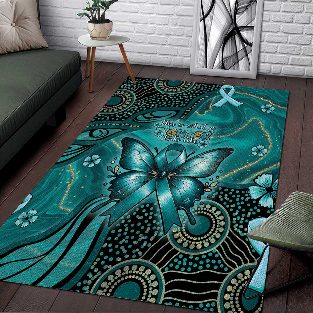 Ovarian Cancer Awareness Area Rug This Is What A Fighter Looks Like