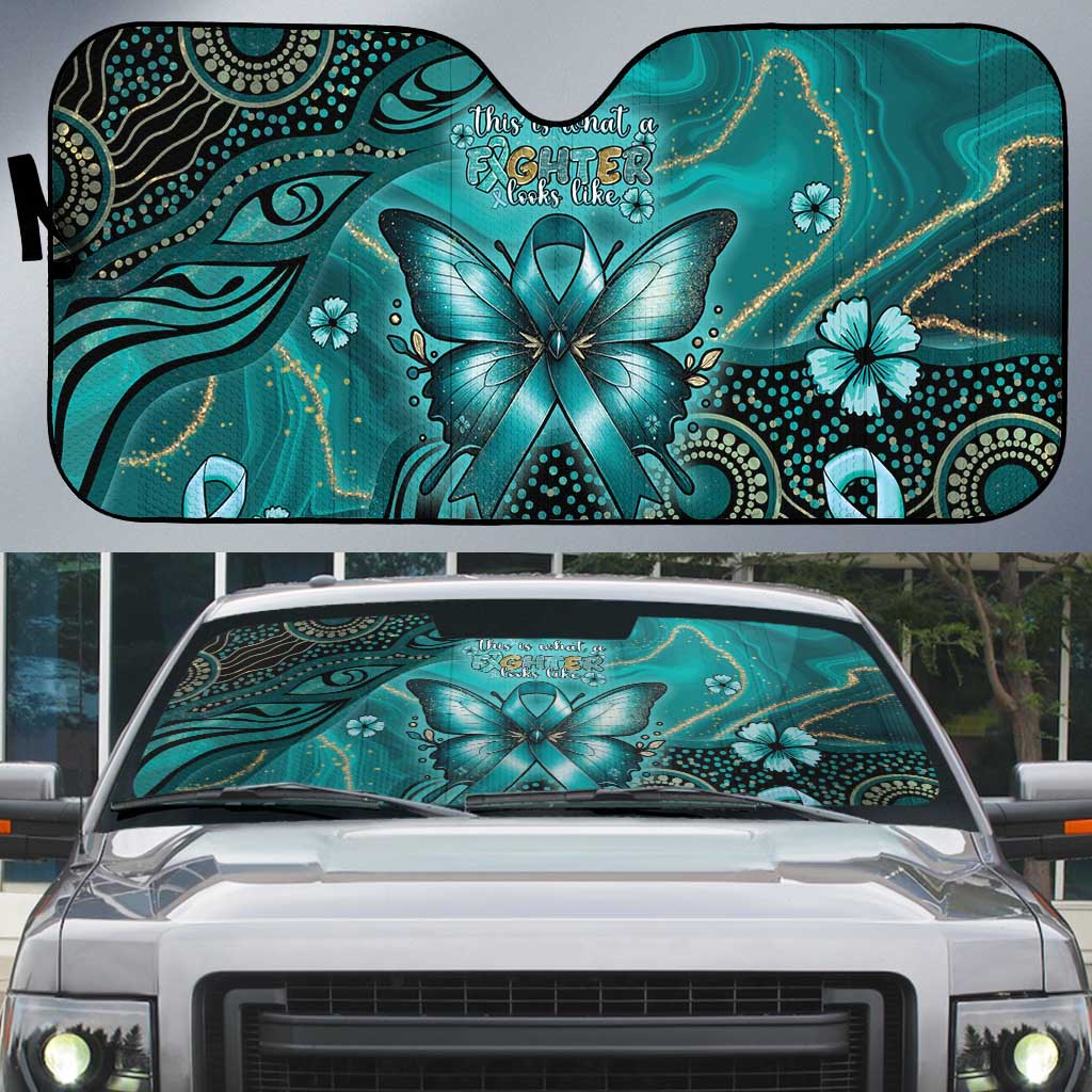 Ovarian Cancer Awareness Auto Sun Shade This Is What A Fighter Looks Like