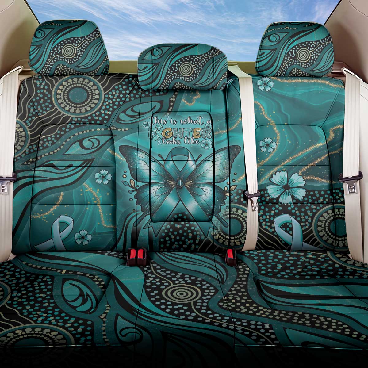 Ovarian Cancer Awareness Back Car Seat Cover This Is What A Fighter Looks Like