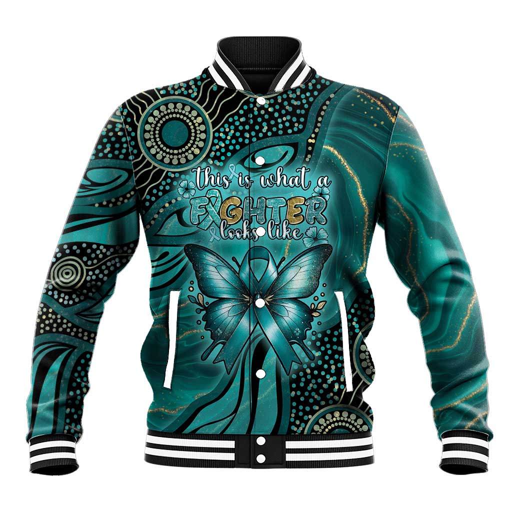 Personalised Ovarian Cancer Awareness Baseball Jacket This Is What A Fighter Looks Like