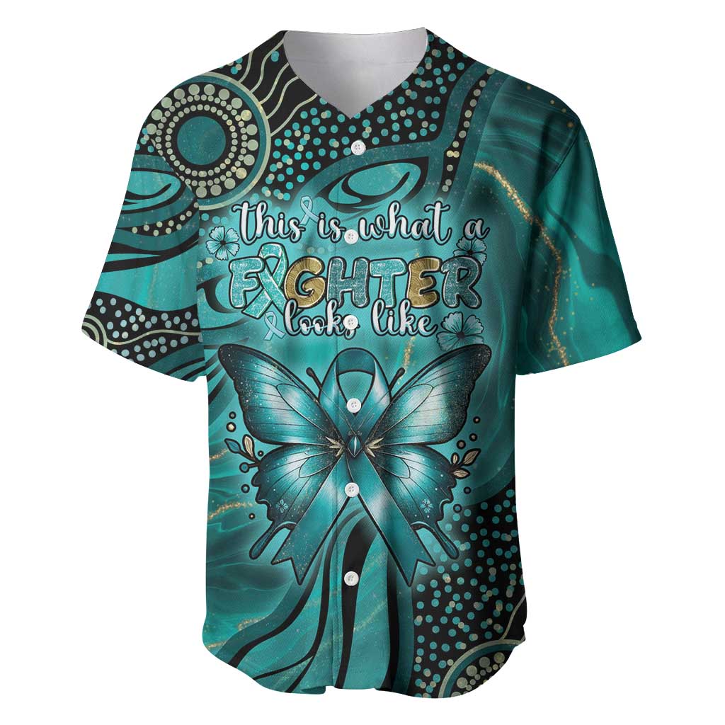 Personalised Ovarian Cancer Awareness Baseball Jersey This Is What A Fighter Looks Like
