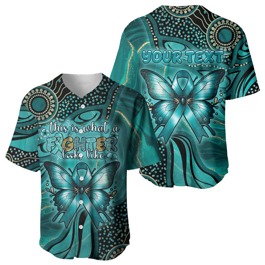 Personalised Ovarian Cancer Awareness Baseball Jersey This Is What A Fighter Looks Like
