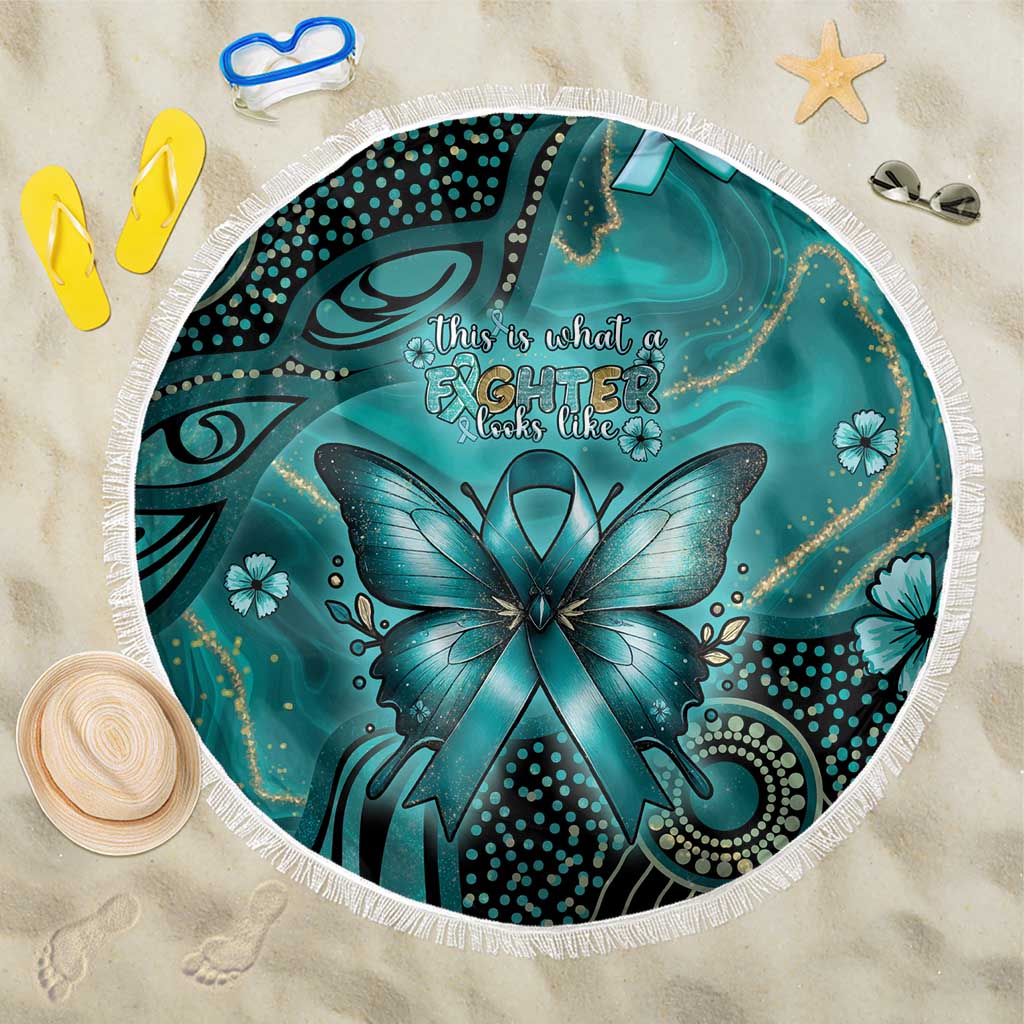 Ovarian Cancer Awareness Beach Blanket This Is What A Fighter Looks Like