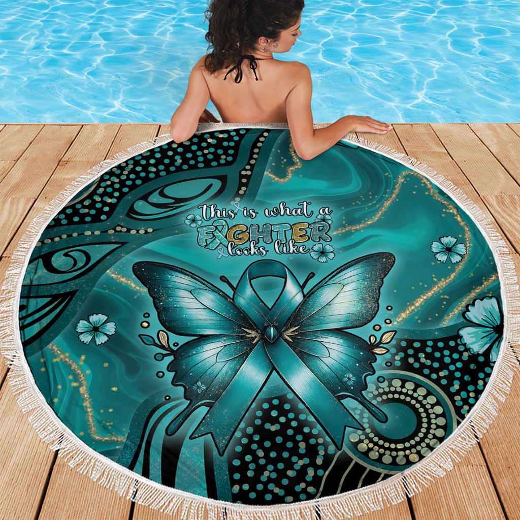 Ovarian Cancer Awareness Beach Blanket This Is What A Fighter Looks Like