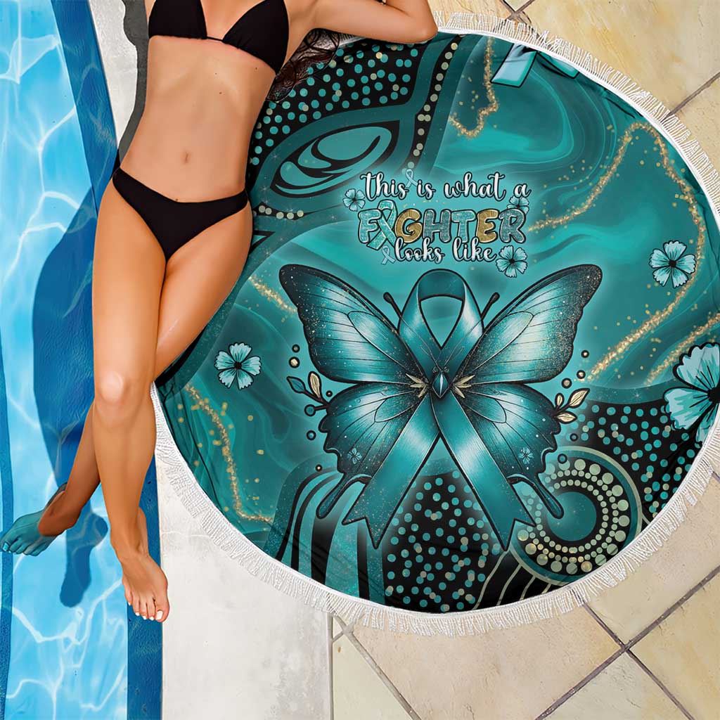 Ovarian Cancer Awareness Beach Blanket This Is What A Fighter Looks Like