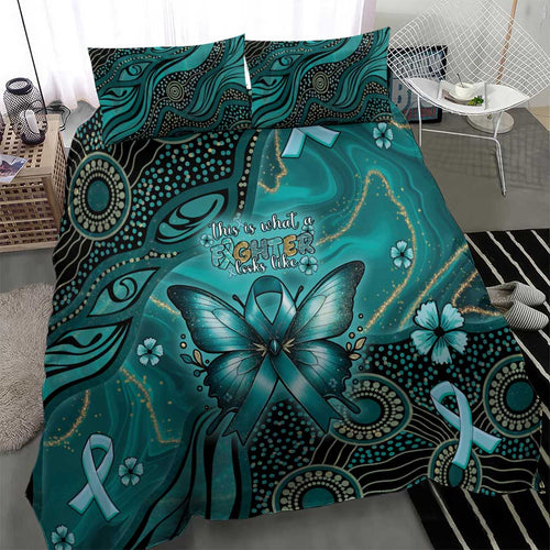 Ovarian Cancer Awareness Bedding Set This Is What A Fighter Looks Like