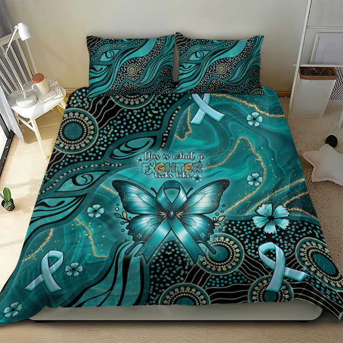 Ovarian Cancer Awareness Bedding Set This Is What A Fighter Looks Like