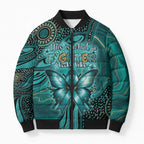 Personalised Ovarian Cancer Awareness Bomber Puffer Jacket This Is What A Fighter Looks Like