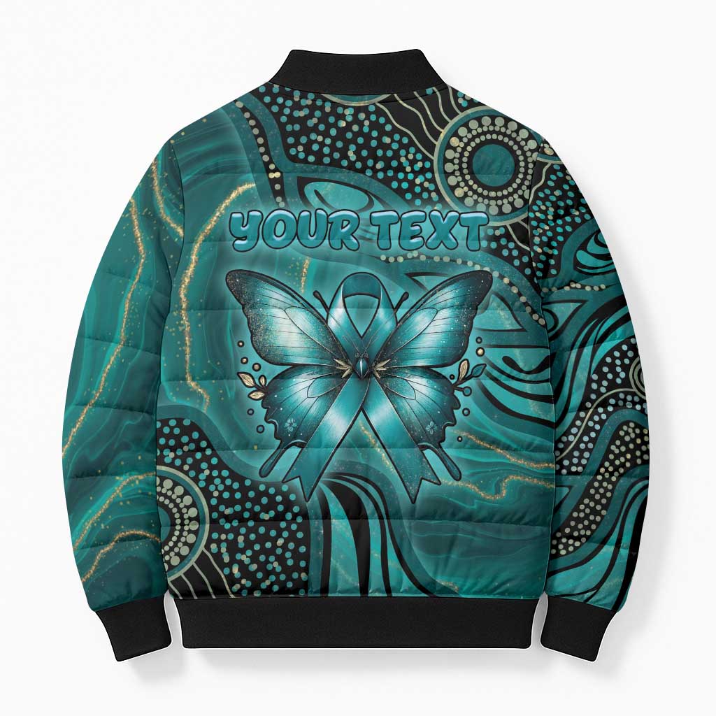 Personalised Ovarian Cancer Awareness Bomber Puffer Jacket This Is What A Fighter Looks Like