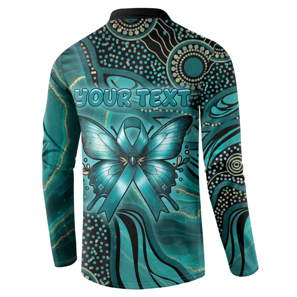 Personalised Ovarian Cancer Awareness Button Sweatshirt This Is What A Fighter Looks Like