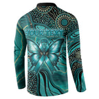 Personalised Ovarian Cancer Awareness Button Sweatshirt This Is What A Fighter Looks Like