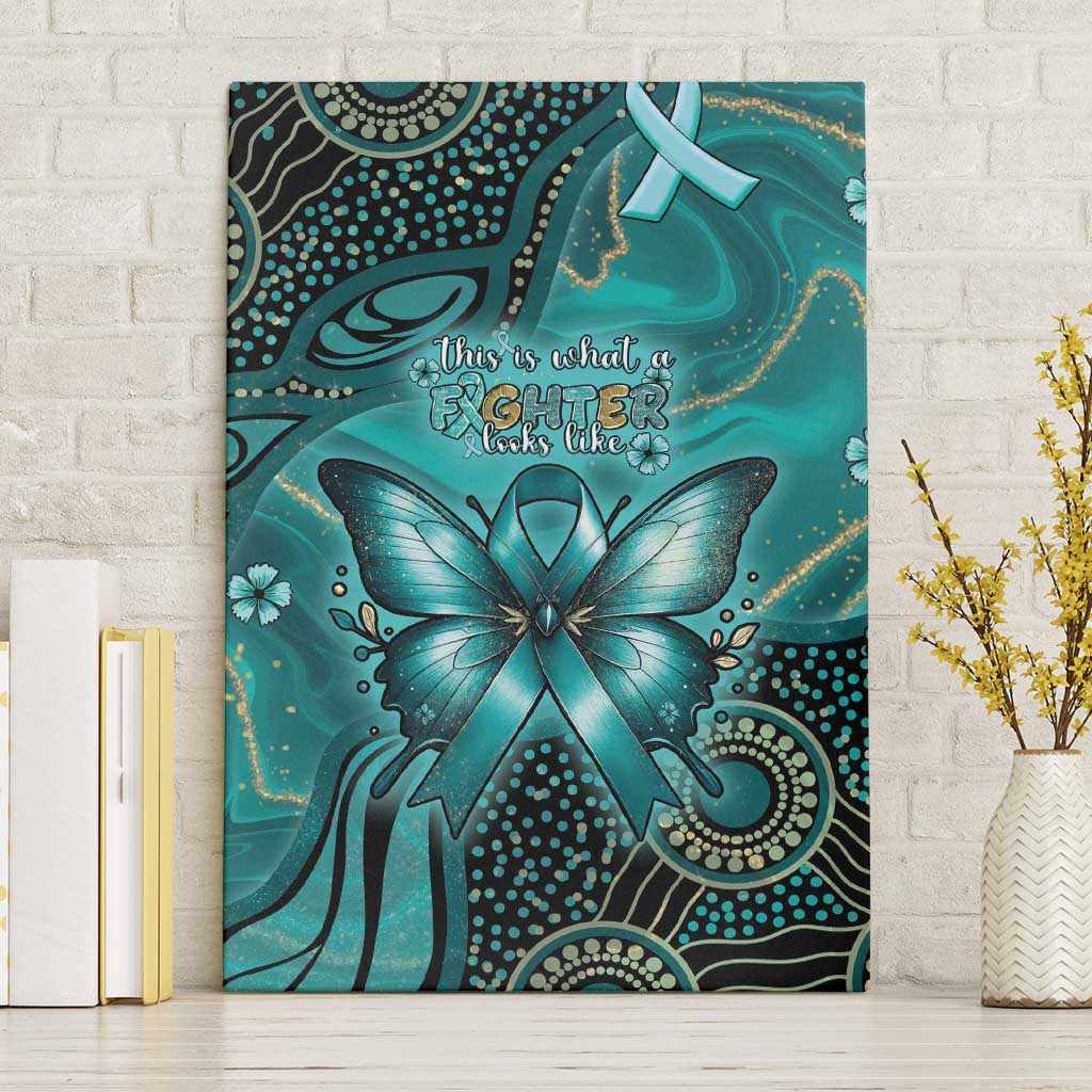 Ovarian Cancer Awareness Canvas Wall Art This Is What A Fighter Looks Like