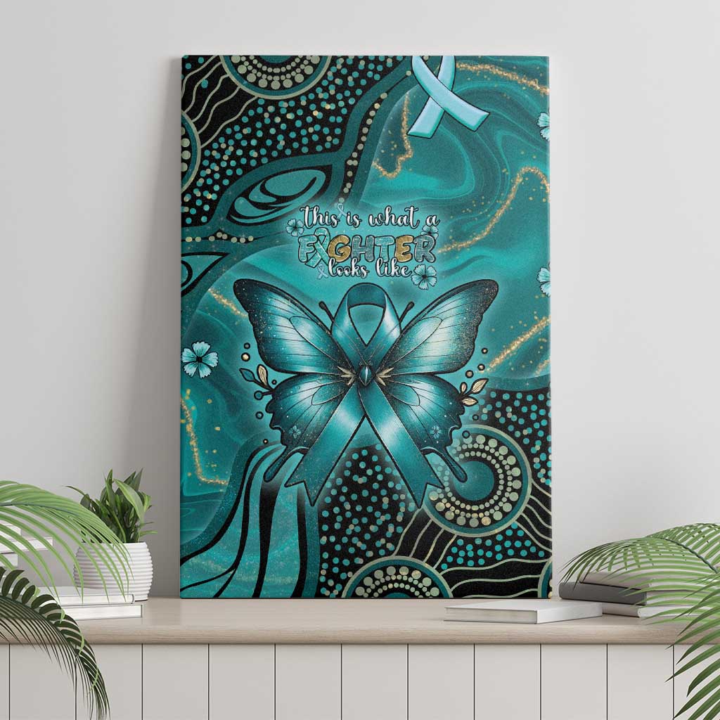 Ovarian Cancer Awareness Canvas Wall Art This Is What A Fighter Looks Like