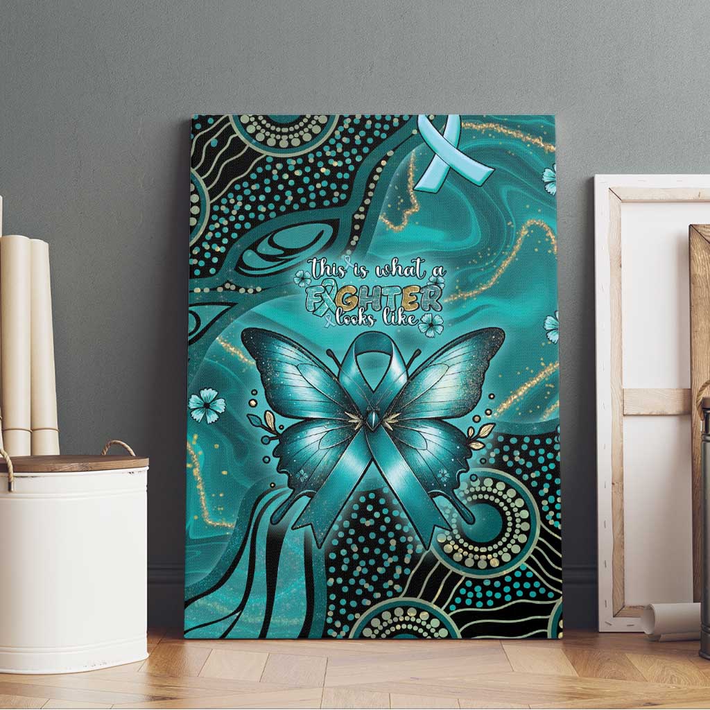Ovarian Cancer Awareness Canvas Wall Art This Is What A Fighter Looks Like