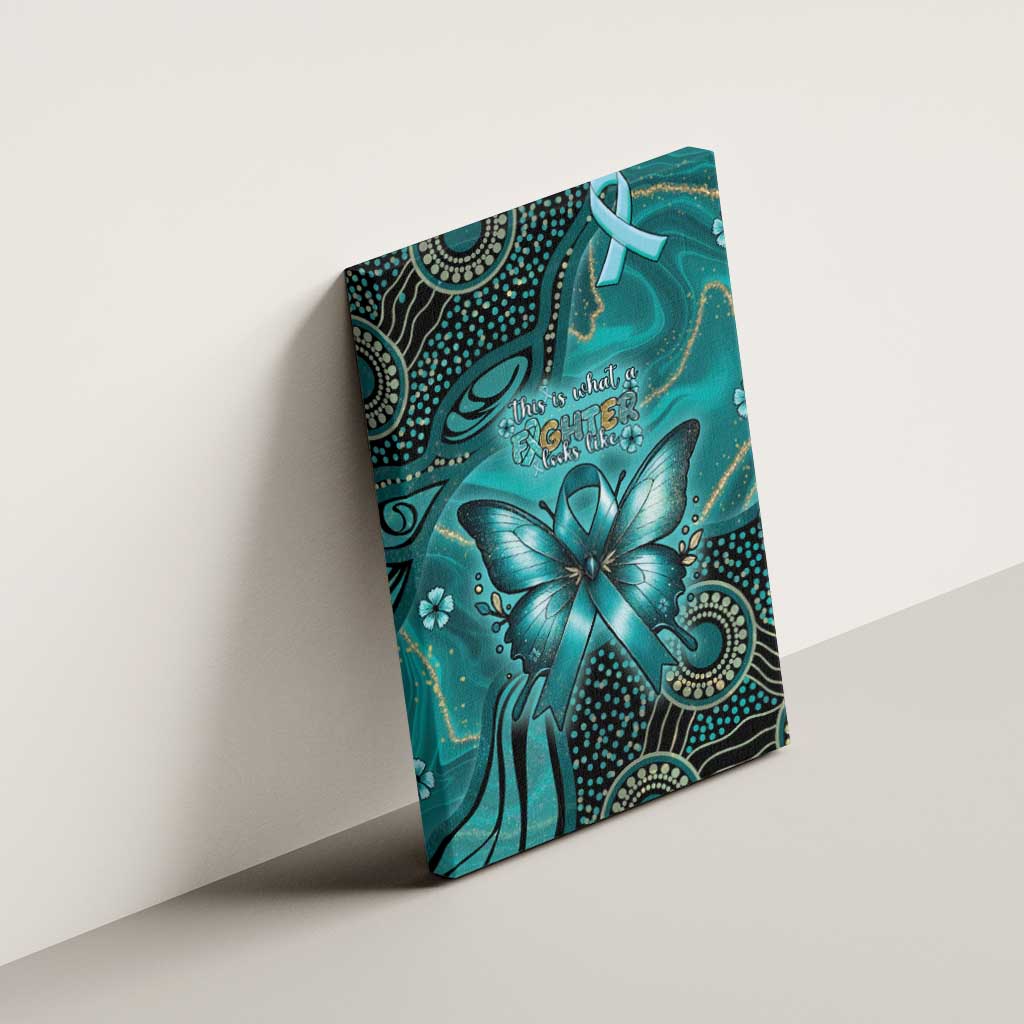 Ovarian Cancer Awareness Canvas Wall Art This Is What A Fighter Looks Like