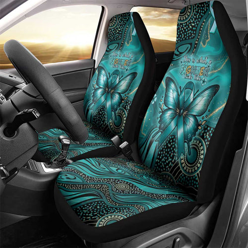 Ovarian Cancer Awareness Car Seat Cover This Is What A Fighter Looks Like