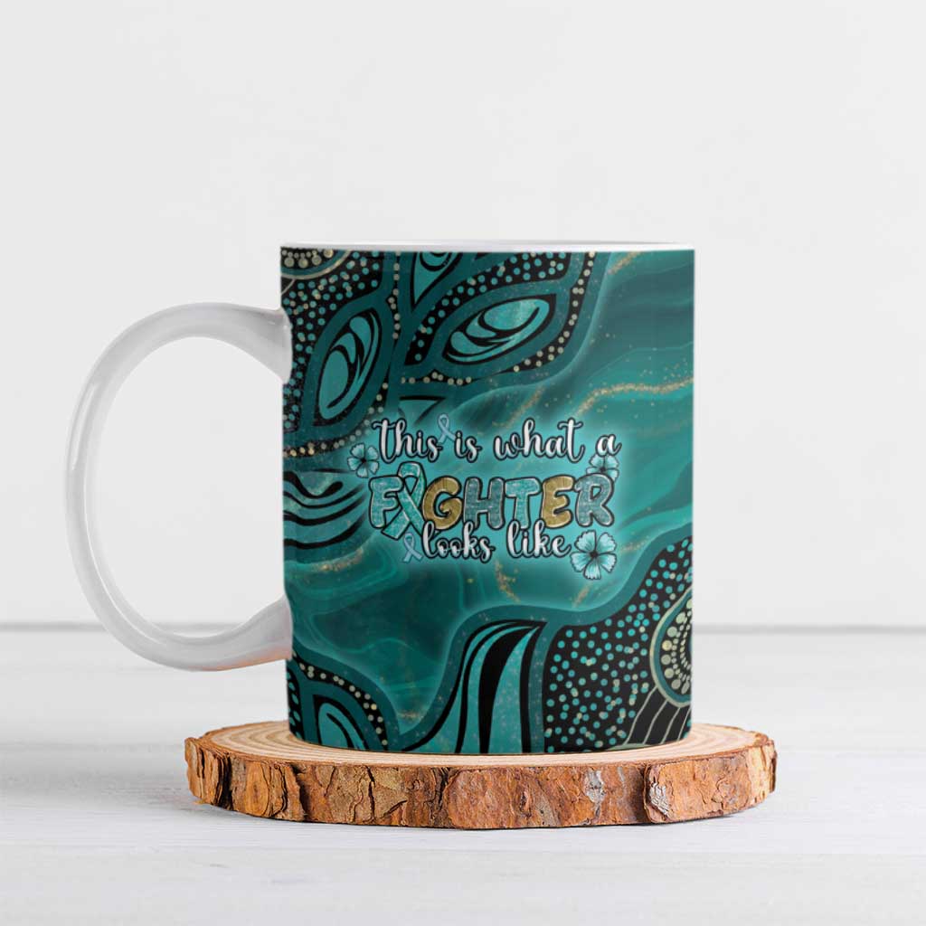 Personalised Ovarian Cancer Awareness Ceramic Mug This Is What A Fighter Looks Like