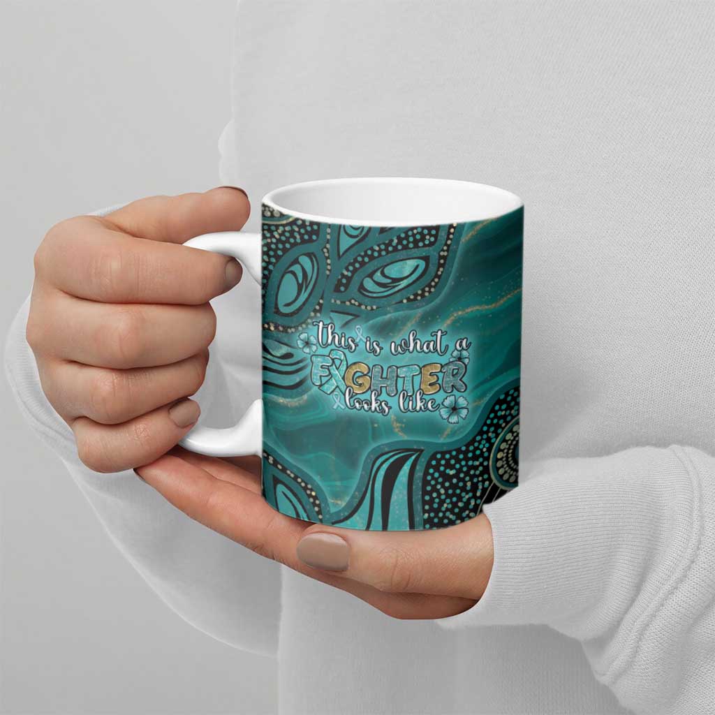 Personalised Ovarian Cancer Awareness Ceramic Mug This Is What A Fighter Looks Like