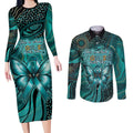 Personalised Ovarian Cancer Awareness Couples Matching Long Sleeve Bodycon Dress and Long Sleeve Button Shirt This Is What A Fighter Looks Like