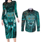 Personalised Ovarian Cancer Awareness Couples Matching Long Sleeve Bodycon Dress and Long Sleeve Button Shirt This Is What A Fighter Looks Like